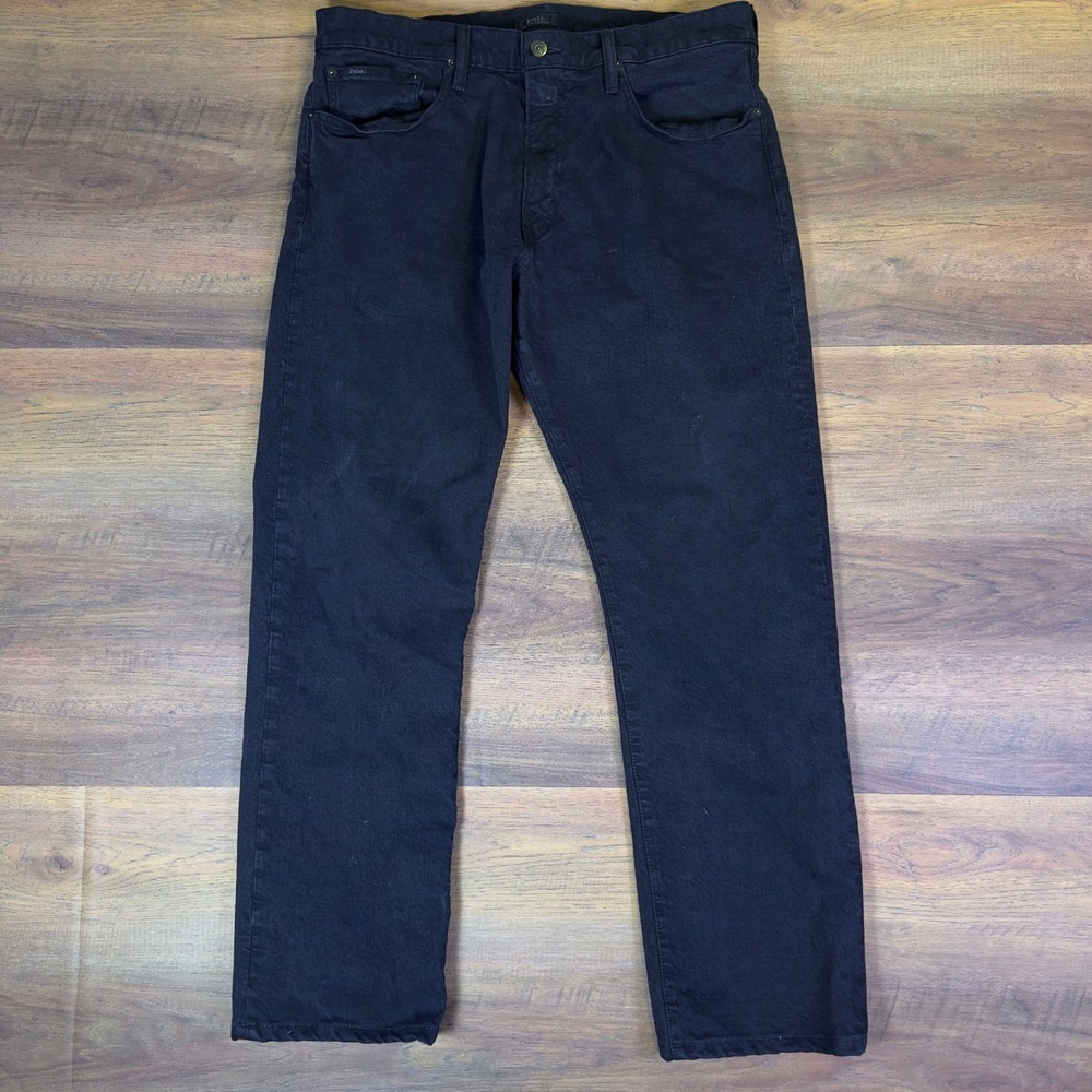 Polo Ralph‎ Lauren Mens Black Straight Leg Denim Jeans 36x34 RN41381 CA56658